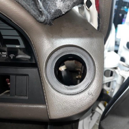 3D printed SCHURKEE Z20 Soarer Driver Vent Gauge Pod STL file for 52mm gauges, shown in black plastic with detailed mounting features.