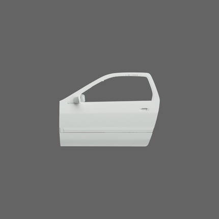 3D scan image of Mazda RX-7 FC3S doors by SCHURKEE, showing detailed 3D modeling of car door surfaces and structure.