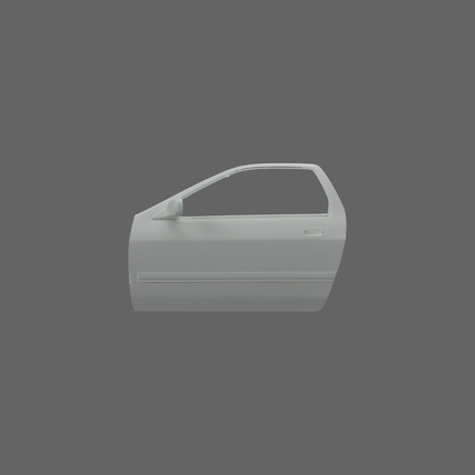High-resolution 3D scan of Mazda RX-7 FC3S doors by SCHURKEE, showing detailed surface textures and contours.