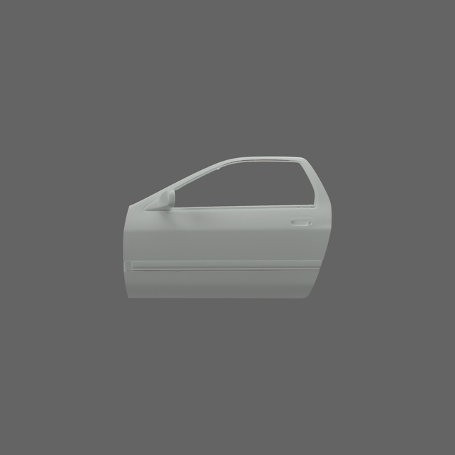 High-resolution 3D scan of Mazda RX-7 FC3S doors by SCHURKEE, showing detailed surface textures and contours.